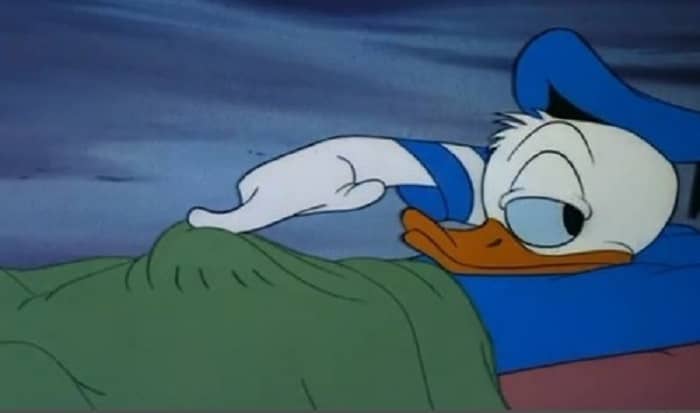 donald duck sleeping meme